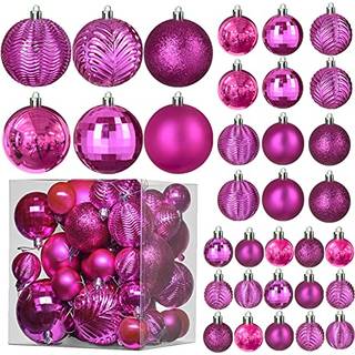 PrexTex Christmas Ball Ornamenter til julepynt (lyser?d) | 36 PCS Xmas Tree Shreatproof ornamenter med h?ngende loop til feriekrans og festdekora