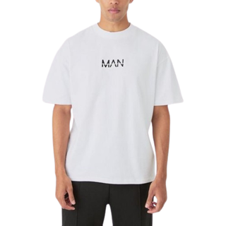 Mens White Regular Fit Basic Longline Crew Neck T-Shirt