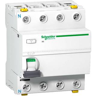 Schneider Acti9 fejlstrømsafbryder 4P 40A Dobbelt terminal 300mA-selektiv klasse ASi B: 72mm A9Z25440
