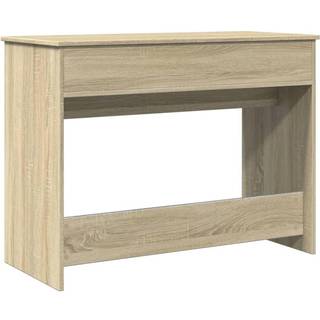 makeupbord med spejl 100x45x76 cm sonoma-eg