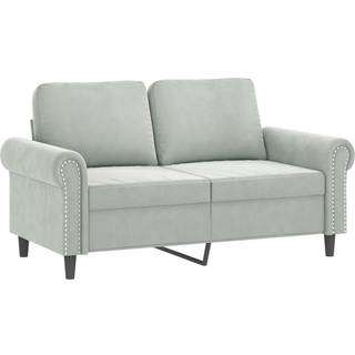 2-personers sofa 120 cm velour lysegrå