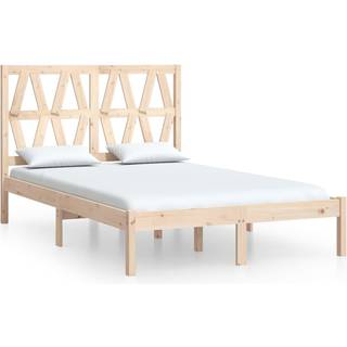 Sengeramme Massivt Fyrretræ - Naturfarvet / 135 x 190 cm