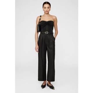 Carrie Ankle Pant - Black Linen Blend