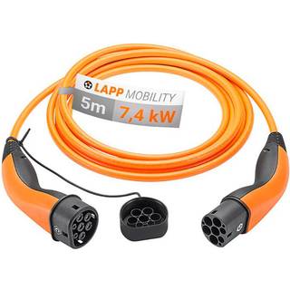 LAPP Ladekabel til elbil - Type 2 - 32A / 7.4 kW - 5 m