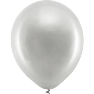 10 stk. Metallic latex balloner sølv 9" – Perfekt til fest og heliumbrug