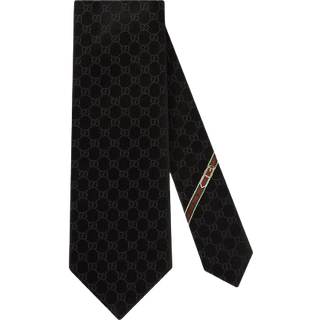 Gucci GG silk twill tie - black - One Size