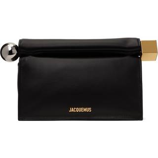 Jacquemus La Pochette Rond CarrÃ© leather clutch - black - One Size