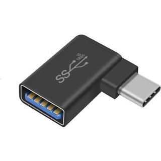 NÖRDIC USB-A 3.1 OTG hun til USB C han vinklet adapter 5 Gbps Aluminium synkronisering og opladning OTG USB-C adapter