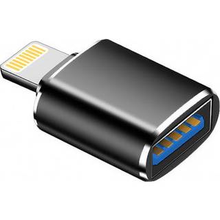NÖRDIC USB3.0 OTG til Lightning Adapter (Ikke-MFI'er) sort støtte til iOS tilslutte USB-enheder til iPhone og iPad