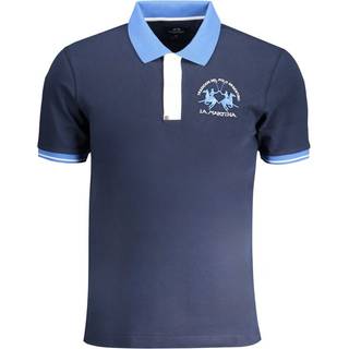 La Martina Blue Cotton Polo Shirt