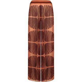 Johanna Ortiz Printed georgette wide-leg pants - brown - L
