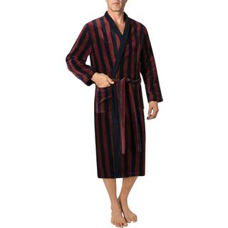 Schiesser Herren Bademantel rot Gestreift
