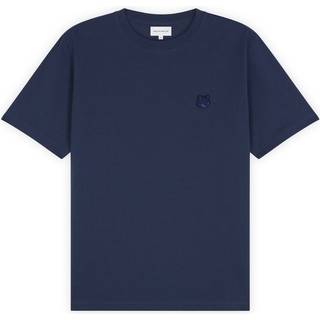 Maison Kitsune Fox Head Patch T Shirt Blue