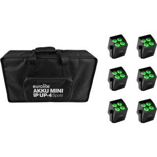 Eurolite Set 6x AKKU Mini IP UP-4 QCL Spot MK2 + Soft Bag TILBUD NU