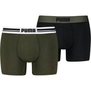 Puma 2-pak Everyday Placed Logo Boxer - Black/Green - Medium * Kampagne *