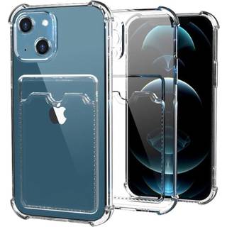iPhone 13 Stöttåligt Skal med Korthållare - Transparent