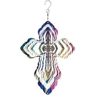 Dicksons multidimensionel kryds farverig 12 tommer rustfrit st?l vindspinner udend?rs tilbeh?r