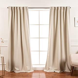 Bedste hjemmefashion premium blackout gardinpaneler - solid termisk isoleret vinduesbehandling Blackout Drapes til sovev?relse - Back Tab & Rod P