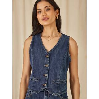 Yumi Yumi Blue Denim Stretch Waistcoat