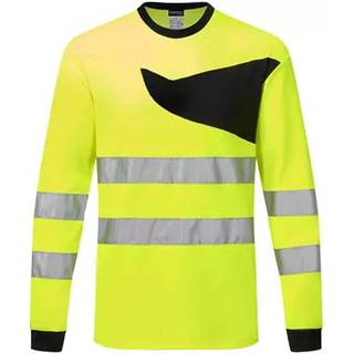 PW2 hi-vis langærmet t-shirt - Gul/Sort (Størrelse: S)