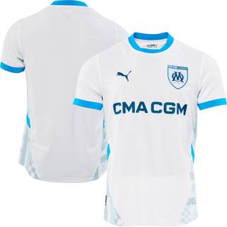 Puma Olympique de Marseille 24/25 Authentic Home Jersey, White, Size M, Clothing - Azure - M