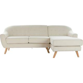 Chaise lonngue sofa DKD Home Decor Flødefarvet Gummitræ 226 x 144 x 84 cm