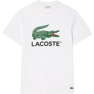 T-shirt LACOSTE Cotton Jersey Signature Print T-Shirt White XL - White - XL