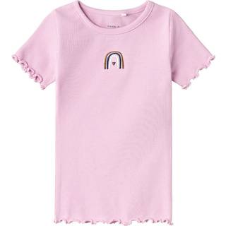 Name It Pastel Lavender Regnbue Rib Top
