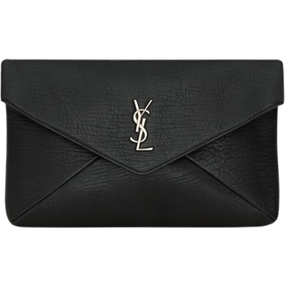 Saint Laurent Cassandre Large Envelope leather pouch - black - One Size