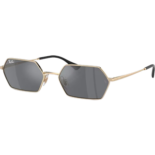 Ray - Ban Unisex RB3728 YEVI 92136V Solbriller Metal Guld Grå Geometrisk Normal Spejl
