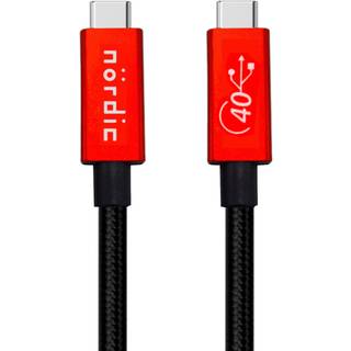 NÖRDIC USB4-kabel 2,5 m 40 Gbps data 8K video PD 100W kompatibel med Thunderbolt 3