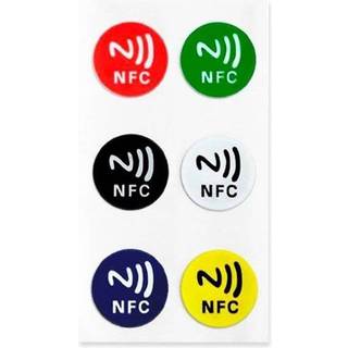FORÅRSUDSALG - NFC tag - NTAG213 - farvet klistermærker - 6 stk