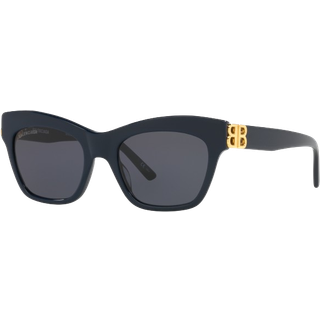 Balenciaga BB0132S 007 53 Solbriller Kvinder Blue - Shiny Dark Blue - 53mm
