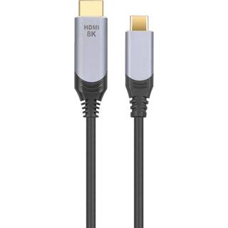NÖRDIC 2m kabel USB-C til HDMI 2.1 8K30Hz 4K120Hz 48Gbps HDR Kompatibel med Thunderbolt 3 og 4