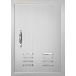 VEVOR BBQ-adgangsdør – rustfrit stål, udendørs køkken, indbygningsmontering, 17x24 tommer, lodret vægdør med håndtag, ventiler og krog