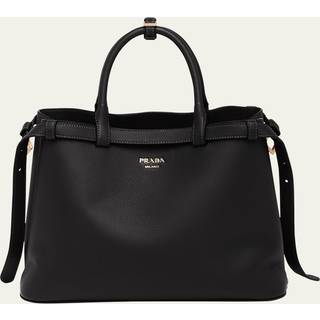 Buckle Medium Leather Bag in Black - OS