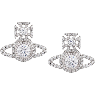 Vivienne Westwood Silver Crystal Norabelle Orb Earrings - Silver