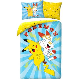 Pokemon Pikachu og Scorbunny Sengetøj - 100 procent bomuld