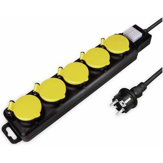 LogiLink udendørs stikkontakt m. afbryder - 5 udtag - 1.5m