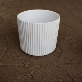 Skjuler hvid rillet - Pearl - H 15,5 - Ø18 cm