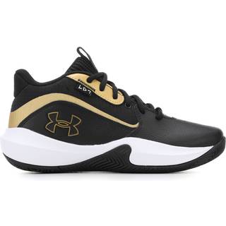 Under Armour Lockdown 7 Grade School Basketball Shoes Black / Black / Metallic Gold 37.5