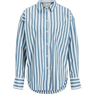 JJXX - Jxjamie Ls Relaxed Shirt - Bluser og skjorter til kvinder - Coronet Blue/block - M