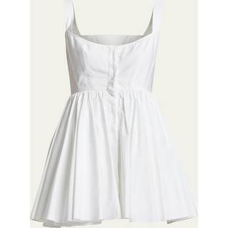 AlaÃ¯a Cotton poplin skater dress - white - L