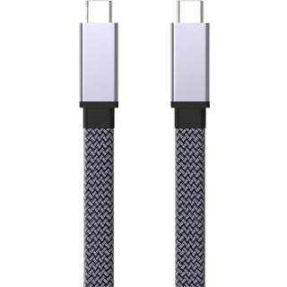 NÖRDIC 2m fladt og tyndt kabel USB3.2 Gen2 USB-C til C hurtigopladning med strømforsyning PD100W 5A 10Gbps 4K 60Hz med Emarker