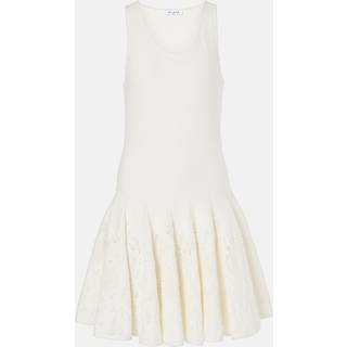 AlaÃ¯a Skater cotton lace minidress - white - XL