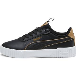 PUMA Carina 2.0 Pop Up Metallics Women&#39;s Sneakers, Shoes, Black/Gold/White, 38.5