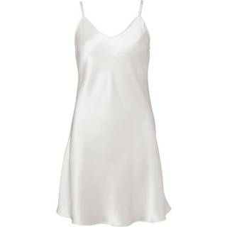 Lady Avenue Silk Satin Nightgown - Ivory - Large