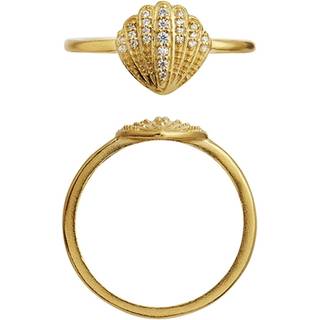 Shell Ring, 18Ct Gold Plated/White, 56