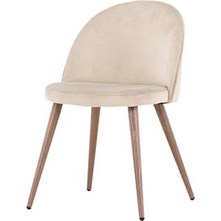 Fløjl Spisebordsstol  - Beige