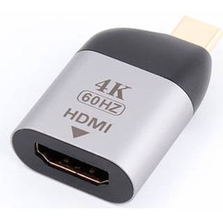 NÖRDIC USBC til HDMI2.0 adapter 4K 60Hz støtte HDCP1.4 og 2,2 plads grå aluminium